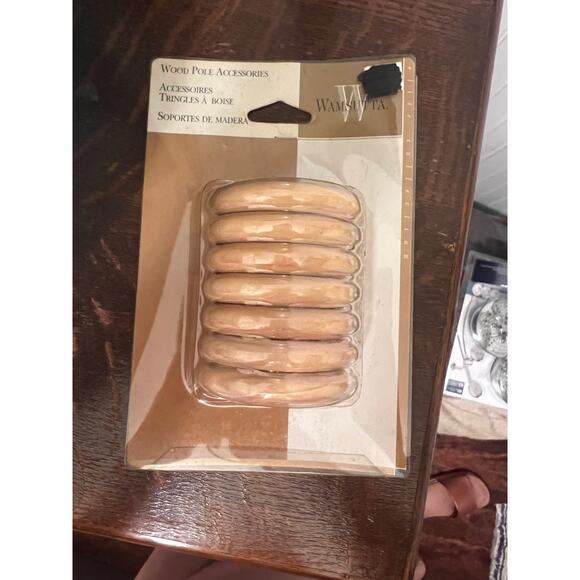 Wamsutta Wooden curtain rod accessories. NIB 7 per package. 3 packages - Picture 1 of 5